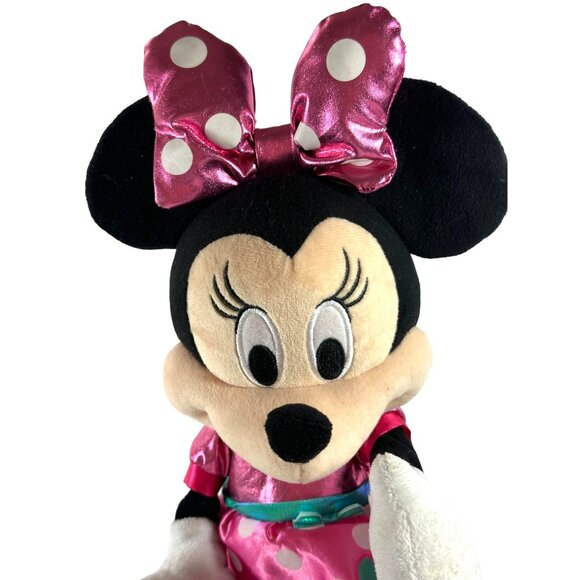Disney Junior Minnie Mouse Plush Interactive Talk Walk Pink Polka Dot Roller Sho - Picture 2 of 7